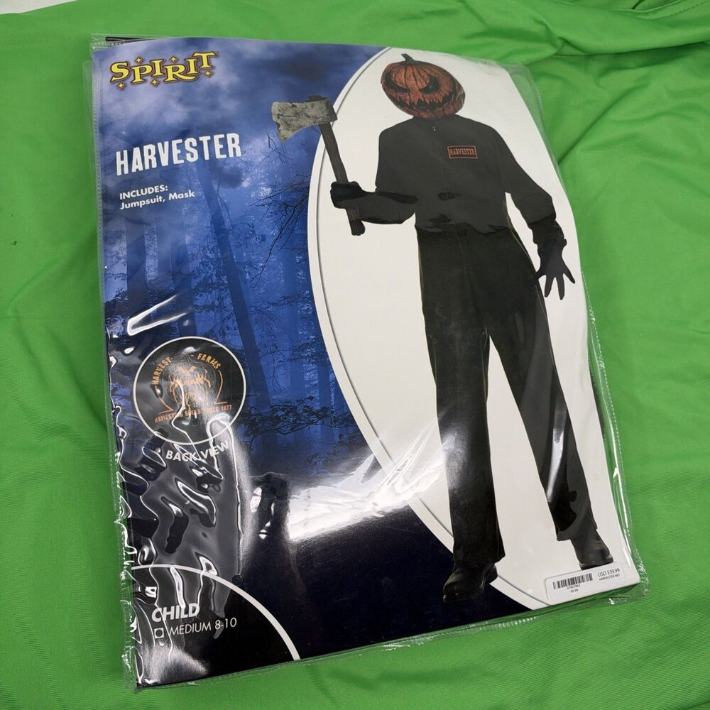 Spirit Halloween Harvest Farms Harvester w/ Mask Child Medium 8-10 Costume
